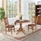 International Concepts Round 42 in Dual Drop Leaf Table, 2 San Remo Side Chairs, Distressed Oak, 42 in W, 42 in L, 29.5 in H K42-42DP-C10P - alternate 5